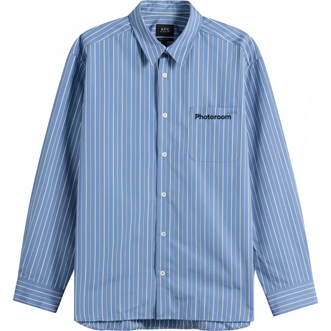 Photoroom blue striped shirt